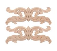 NOLITOY Lot de 2 Appliques Décoratives en Bois Sculpté Brut Dimensions 20X8 CM Éléments Décoratifs pour Meubles Coins Sculptés Soi-Même Décoration D’Armoires et Portes Style Européen