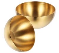 NOLITOY Lot de 2 Bols à Fruits en Acier Inoxydable Monocouches, Bol Multifonction Doré 12 Cm, Corbeille de Fruits Cuisine et Service la Maison