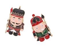 NOLITOY Lot de 2 Broches Émaillées Casse-noisette Soldats en Alliage Léger, Épingles Décoratives pour Vêtements, Chapeaux et Paquet, Accessoires D’hiver pour Femmes, Épingles à