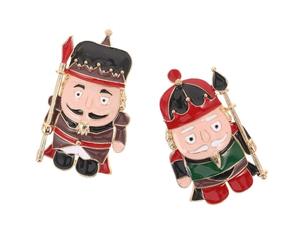 NOLITOY Lot de 2 Broches Émaillées Casse-noisette Soldats en Alliage Léger, Épingles Décoratives pour Vêtements, Chapeaux et Paquet, Accessoires D’hiver pour Femmes, Épingles à