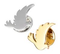 NOLITOY Lot de 2 Broches Oiseau de Paix en Alliage Métal Doré et Argenté Broches pour Femmes Symboles de Paix Accessoires Légers et Compacts pour Événements Caritatifs et Tenues
