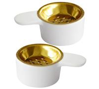 NOLITOY Lot de 2 Brûleurs de Parfum Portatifs en Céramique Blanche Petit Format Compatible Cônes et Bâtonnets Décoration de Table pour Maison et Bureau Ornement Aromatique Moderne