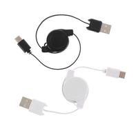 NOLITOY Lot de 2 Câbles de Charge USB-c Rétractables 80 Cm pour Smartphone, Câble Flexible et Solide, Adaptateur Type-c Portable Noir et Blanc, Usage Mobile et Ordinateur