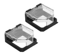 NOLITOY Lot de 2 Caches-boutons Carrés 26mm Adhésif, Protection Anti-poussière et Anti-fausses Manipulations, Ressort Intégré pour Boutons D’alimentation PC et Équipements Industriels