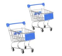 NOLITOY Lot De 2 Chariots D'épicerie Miniatures : Mini-Chariots De Courses en Métal pour Jeux De Simulation, Rangement De Bureau, Accessoires De Photographie Créatifs, Jeux De