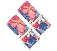 NOLITOY Lot de 2 Étuis à Crayons en Toile Épaisse Violet Organiseur 48 Emplacements de Feuille D’Érable Porte-Pinceaux et Matériel Aquarelle pour Artistes en Voyage