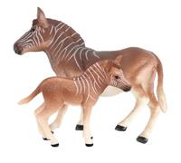 NOLITOY Lot de 2 Figurines d'animaux Réalistes en Plastique Zèbre et Zébrule pour Garçon et Filles, Modèle Miniature, Décoration Éducative, Jeu D'imitation, Collection Animaux Jungle,