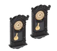 NOLITOY Lot de 2 Horloges Murales Miniatures Carrées Vintage en Alliage Horloge Analogique Rétro Pendule Accessoire Décoratif pour Maison de Poupée Mobilier Miniature Réaliste