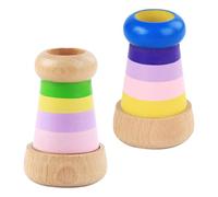 NOLITOY Lot de 2 Kaléidoscopes en Bois Prismes Polyédriques Éducatif Créatif pour Garçon et Filles Couleurs Variées Taille Moyenne Pédagogique Stimulant la Curiosité Coordination