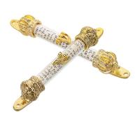 NOLITOY Lot de 2 Mezouzot en Métal Doré avec Rouleau Sacré, Décoration Religieuse Juive pour Porte, Parchemin de Prière Traditionnelle, Présent Hanouka et Bénédiction pour Maison Judaica