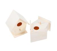 NOLITOY Lot De 2 Nichoirs D'extérieur en Bois pour Projets De Bricolage, Mangeoire À Oiseaux Inachevée, Cabane De Nidification pour Peinture, Travail du Bois, Artisanat, Décoration De