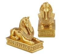 NOLITOY Lot de 2 Ornements Sphinx en Résine Dorée Accessoires Pédagogiques et Décoration Vintage pour Bureau Maison et Chambre Figurines Simulant Le Sphinx Égyptien Classique