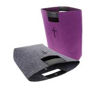 NOLITOY Lot De 2 Paquet à Bible en Feutre Grand Format, Organiseur Réutilisable Gris Et Violet, Mallette Légère Et Résistante pour Étude Biblique, Usage Quotidien Et Transport Pratique