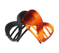 NOLITOY Lot de 2 Pinces à Cheveux Plates Forme 8 Petites, Maintien Sûr, Plastique Noir Mat et Café Translucide, pour Femmes, Coiffure Quotidienne et Accessoires Cheveux Élégants
