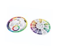 NOLITOY Lot de 2 Roues Chromatiques Rotatives 23 Cm 14 Cm, Nuancier Double Face pour Nail Art et Maquillage, Outil D’apprentissage des Couleurs, Guide Mixage Vernis à Ongles
