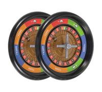 NOLITOY Lot de 2 Roues de Poker Russes Noires 2 Billes en Acier Accessoire de Jeu de Table Tournant pour Jeux de Société pour Parties Présent pour Homme Roue de Poker Décorative