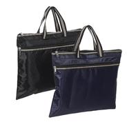 NOLITOY Lot de 2 Sacoches à Documents Zippées en Tissu Oxford Imperméable avec Poignée, Format Moyen, Pochette Multifonction pour Ordinateur Portable et Dossiers, Bureau, Réunion