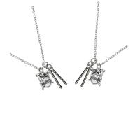 NOLITOY Lot de 2 Set de Colliers Pendentifs Tambour Créatifs en Alliage Métal Solide, Accessoires Rock pour Amateurs de Musique, Décoration Suspendue Originale pour Cou, Taille Moyenne