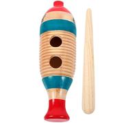 NOLITOY Lot de 2 Sets de Guiros en Bois de Poisson avec Baguettes Instrument de Percussion Guiro pour Débutants Instrument de Musique Éveil Musical Garçon et Filles Percussion Latine