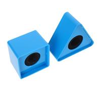 NOLITOY Lot de 2 Supports de Microphone Carré et Triangulaire Bleus Drapeaux Logo pour Interview et Réunion Station Microphone Portable Stable Accessoires Médias Professionnels