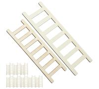 NOLITOY Lot de 20 Échelles Miniatures en Bois Petites Échelles Décoratives de Jardin Modèles pour Maison de Poupée Accessoires Miniatures en Bois Naturel Dimensions 15X5 CM et 12X4 CM