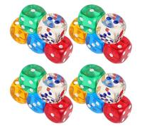 NOLITOY Lot de 20 Set de Dés à 6 Faces Translucides Multicolores en Acrylique 25 MM Coins Arrondis pour Jeux de Société Enseignement Mathématique en Classe et Activités Ludiques