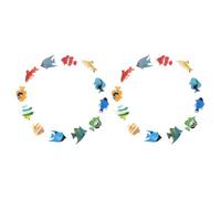 NOLITOY Lot de 24 Mini Poissons Tropicaux Artificiels en PVC Figurines Marines Miniatures Réalistes pour Décoration D’Aquarium Tropical Décoration Marine pour Maison Bureau et Loisirs