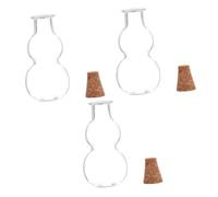 NOLITOY Lot De 3 Bouteilles à Vœux en Verre Transparent Grosse Taille Bouchons en Liège, Bouteilles DIY pour Décoration Artisanale, Accessoires Multi-usages pour Messages Et Présents