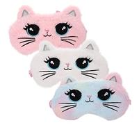 NOLITOY Lot De 3 Couvre-yeux Opaques En Peluche, Masque Sommeil Doux Taille Unique, Cache-œil Pratique Anti-lumière Pour Voyage, Bureau, Sieste, Bandeau Confortable Pour Détente Et Sommeil