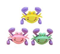 NOLITOY Lot de 3 Crabes Mécaniques à Remonter en Plastique Coloré, Jouets Interactifs pour Garçon et Filles, Jouets de Crabe Dessin Animé Amusants, pour Développer la Couleur Aléatoire