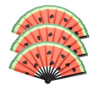 NOLITOY Lot De 3 Éventails Chinois : Éventails Lumineux Pliables - Décoration Pastèque - Accessoire Lumineux pour, Festivals D'été Et Événements Air