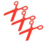 NOLITOY Lot de 3 Grands Faux Ciseaux en Plastique Rouge Accessoires de Scène et Déguisement Clown pour Garçon et Filles Décoration Festive Halloween et Bal Masqué Ciseaux Décoratifs