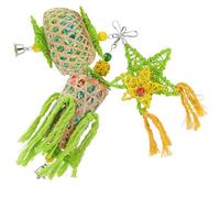 NOLITOY Lot de 3 Jouets à Mâcher pour Perroquets en Corde Naturelle Coloris Vif Accessoires Sûrs pour Ronger et Entretenir L’Hygiène Dentaire des Oiseaux Jeux Stimulants pour