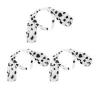 NOLITOY Lot de 3 Serrage-Têtes Oreilles de Chien Dalmatien en Tissu Doux Moelleux Accessoires pour Cheveux Cosplay et Halloween Taille Unique pour Fêtes et Déguisements