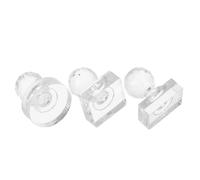 NOLITOY Lot de 3 Tampons pour Fards à Paupières Moules Carrés Ronds et Rectangulaires en Cristal Outils de Pressage pour Blush Highlighter et Poudre à Sourcils Accessoires Maquillage