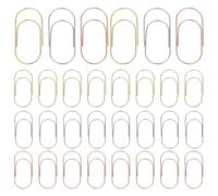 NOLITOY Lot de 30 set de Grands Trombones Métalliques 50 MM Pinces à Documents Larges en Métal Doré Argenté et Or Rose Pinces de Tri pour Bureau Organisation et Classement