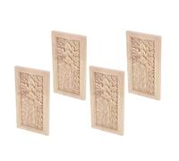 NOLITOY Lot de 4 Appliques Décoratives en Bois Non Peint, Sculptées à Motif de Colonnes Romaines, 15 X 8 X 0,8 Cm, Ornements Muraux Meubles, Embellissements pour Armoires et