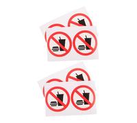 NOLITOY Lot De 4 Autocollants Interdits De Manger Ou De Boire Panneau De Manger Ou De Boire À L'Extérieur Panneau D'Interdiction De Cuisine Étiquettes