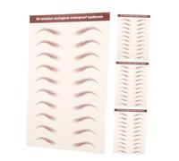 NOLITOY Lot de 4 Autocollants Sourcils Imperméables 3d Marron Réalistes Temporaires pour Maquillage Féminin et Tatouage Naturel, Transfert à Eau, Usage Quotidien