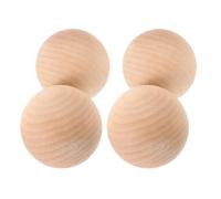 NOLITOY Lot de 4 Boules de Croquet en Bois Naturel Dur, Sphères Rondes Vierges de 6 Cm, Balles D'entraînement pour Jeux de Jardin et Événements en Plein Air, Boules Polyvalentes