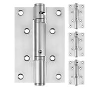 NOLITOY Lot de 4 Charnières en Acier Inoxydable à Ressort de Fermeture Automatique, Couleur Acier, Invisibles, Adaptées pour Portes Lourdes, Silencieuses et Robustes, Usage Intérieur