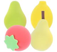 NOLITOY Lot de 4 éponges de maquillage en forme de fruit - Citron, poire, avocat, fraise, fond de teint, applicateur cosmétique