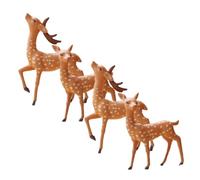 NOLITOY Lot de 4 Figurines Miniatures de Cerfs en PVC Petites Statues Décoratives de Cerfs Réalistes pour Décoration de Micro-Paysage Gâteau et Bureau Collection de Sculptures