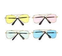 NOLITOY Lot de 4 Lunettes de Soleil pour Animaux de Compagnie Accessoires Photo Amusants en Plastique Coloré Adaptées aux Chats et Petits Chiens pour Fêtes Cosplay et Séances Photo