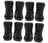 NOLITOY Lot de 4 Paires de Mini Bottes de Noël du Père Noël Rouges et Blanches en Plastique Réaliste Figurines de Chaussures Miniatures pour Décoration de Maison de Poupée et Accessoires