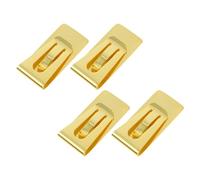NOLITOY Lot de 4 Pinces à Billets en Acier Inoxydable Doré Porte-Cartes Minimaliste Fin pour Billets et Cartes de Visite Portefeuille Métal Compact pour Homme Usage Professionnel et