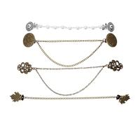 NOLITOY Lot de 4 Pinces à Pull Vintage en Bronze Ancien Ornements Feuilles Totems Cristaux et Perles Clips pour Cardigan Chemise et Châle Accessoires Mode Femmes pour Tenue Élégante