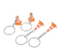 NOLITOY Lot de 4 Porte-Clés Mini Cônes de Signalisation Kawaii en ABS et Alliage de Zinc Breloques Mignonnes pour Paquet à Dos et Paquet à Main Accessoires Décoratifs Femme Charme
