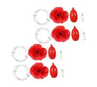 NOLITOY Lot de 4 Roses Rouges Farceuses à Jet d'eau, Jouets du 1er Avril en Plastique Solide, Accessoires Amusants pour Fêtes, Halloween et Anniversaires, Gicleurs d'eau Réalistes