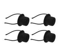 NOLITOY Lot de 4 Serrage-Têtes Mini Chapeau Haut-de-Forme Noirs Accessoires Légers en Tissu pour Fête Soirée Cosplay et Carnaval Serrage-Tête Chapeau Melon Style Années 20 Couvre-Chef